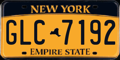 NY license plate GLC7192