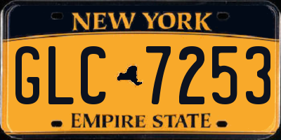 NY license plate GLC7253