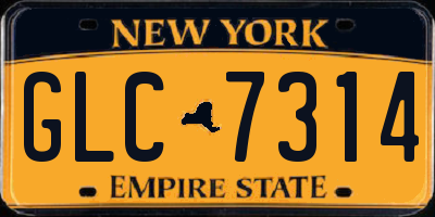 NY license plate GLC7314
