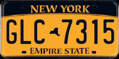 NY license plate GLC7315