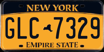 NY license plate GLC7329