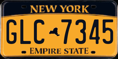 NY license plate GLC7345