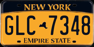 NY license plate GLC7348