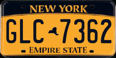 NY license plate GLC7362