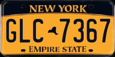NY license plate GLC7367