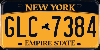 NY license plate GLC7384