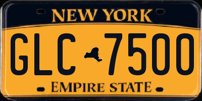 NY license plate GLC7500