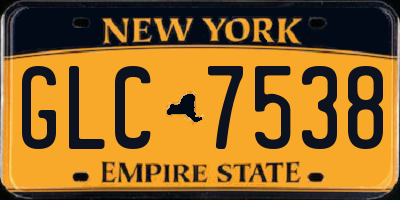 NY license plate GLC7538