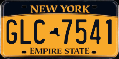 NY license plate GLC7541