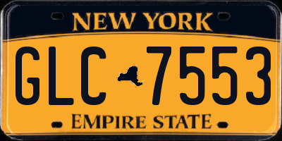 NY license plate GLC7553
