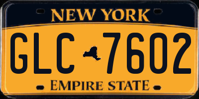 NY license plate GLC7602
