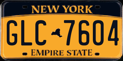 NY license plate GLC7604