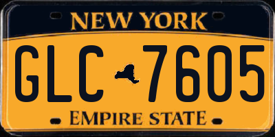 NY license plate GLC7605