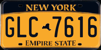NY license plate GLC7616