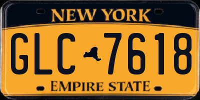 NY license plate GLC7618