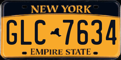 NY license plate GLC7634