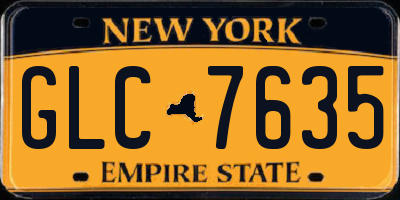 NY license plate GLC7635