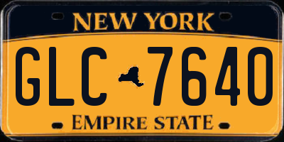 NY license plate GLC7640