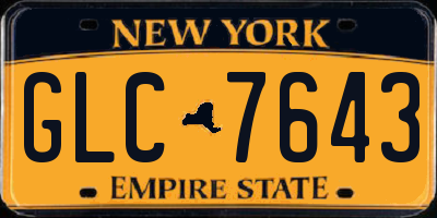 NY license plate GLC7643