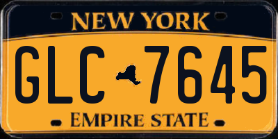 NY license plate GLC7645