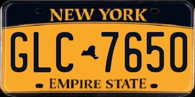 NY license plate GLC7650