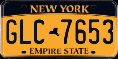 NY license plate GLC7653