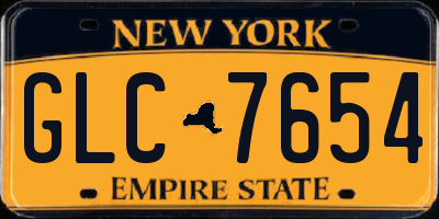 NY license plate GLC7654