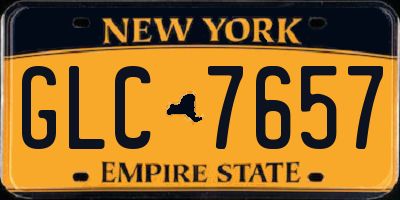 NY license plate GLC7657