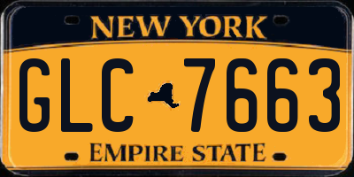 NY license plate GLC7663