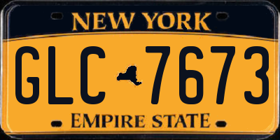 NY license plate GLC7673