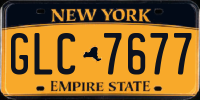 NY license plate GLC7677