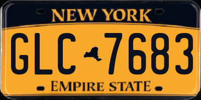 NY license plate GLC7683