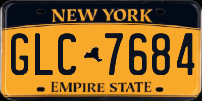 NY license plate GLC7684