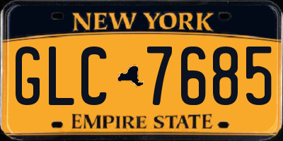 NY license plate GLC7685