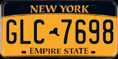 NY license plate GLC7698