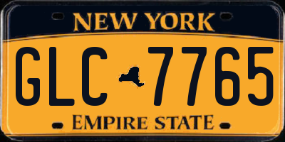 NY license plate GLC7765