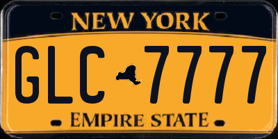 NY license plate GLC7777