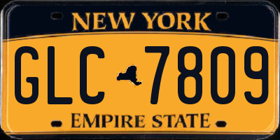 NY license plate GLC7809