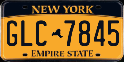 NY license plate GLC7845