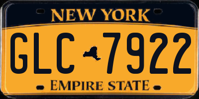 NY license plate GLC7922