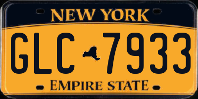 NY license plate GLC7933