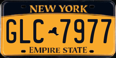 NY license plate GLC7977