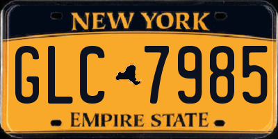 NY license plate GLC7985