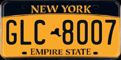 NY license plate GLC8007