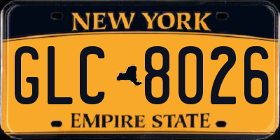 NY license plate GLC8026