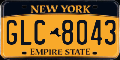 NY license plate GLC8043
