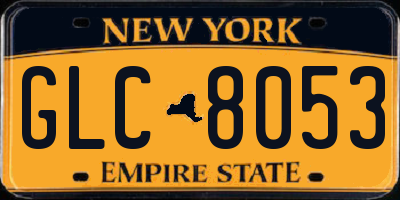 NY license plate GLC8053