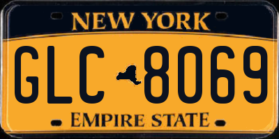 NY license plate GLC8069