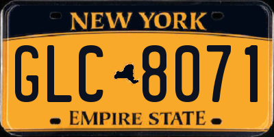 NY license plate GLC8071