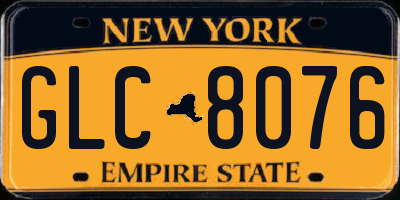 NY license plate GLC8076